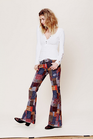 Patchwork Corduroy Flare