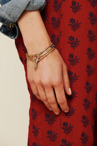 Delicate Brass Beaded Set
