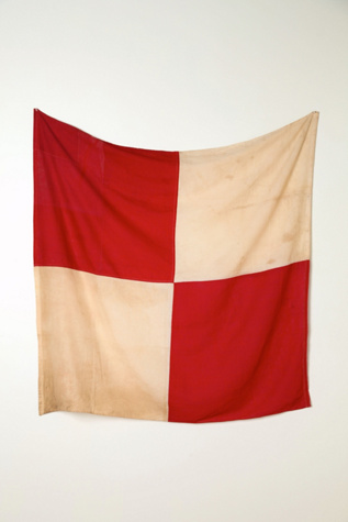 Vintage Red and White Flag in vintage-loves-objects