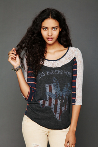 Free People Love Me Long Sleeve Graphic Top in tees