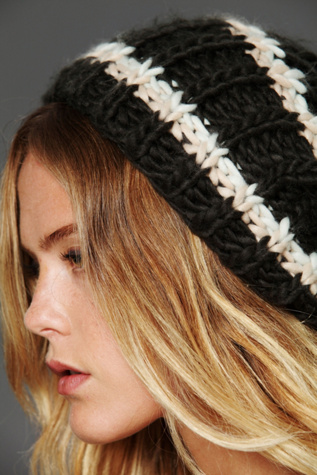 Striped Pom Pom Hat