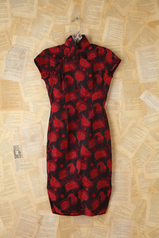 Free People Vintage Red Embroidered Dress in Vintage-Dresses
