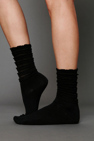 Ruffle Satin Ankle Sock