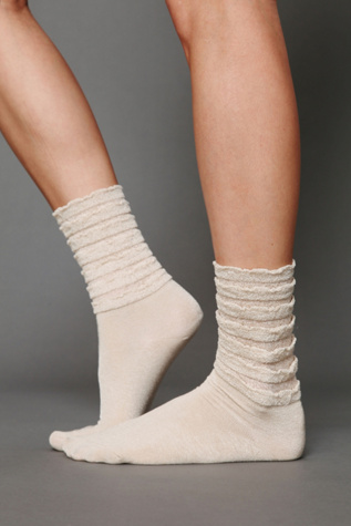 Ruffle Satin Ankle Sock