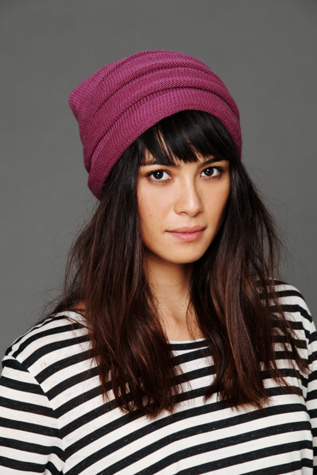 Stripe Ruched Slouch Hat
