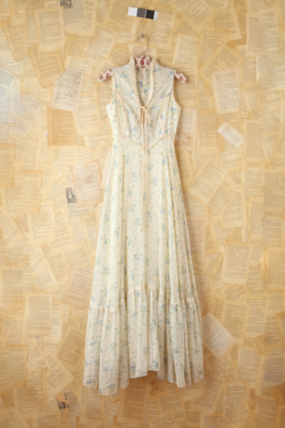 Free People Vintage Blue Floral Maxi Dress in Vintage-Dresses