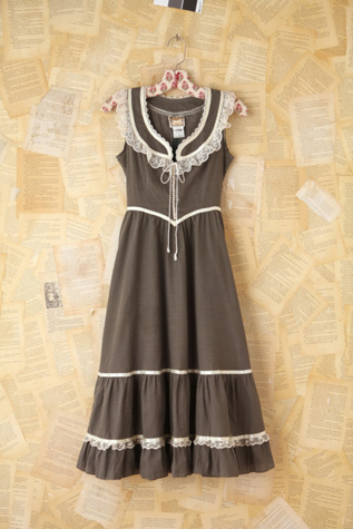 Free People Vintage Dot and Lace Dress in Vintage-Dresses
