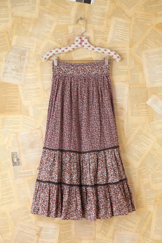 Free People Vintage Floral Printed Tiered Skirt in vintage-skirts