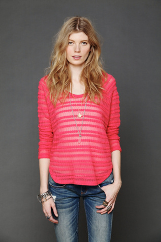 Lacey Long-Sleeve Chiffon Top