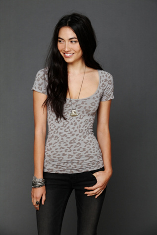 Leopard Scoop Neck Top