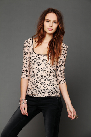 Printed Lace Layering Top