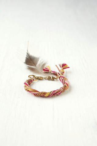 Chain Braided Feather Bracelet