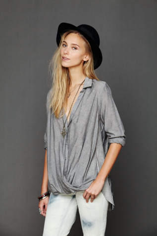 Stripe Back Wrap Top