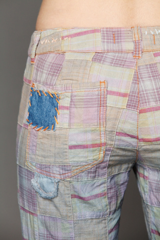 Patchwork Plaid Flares