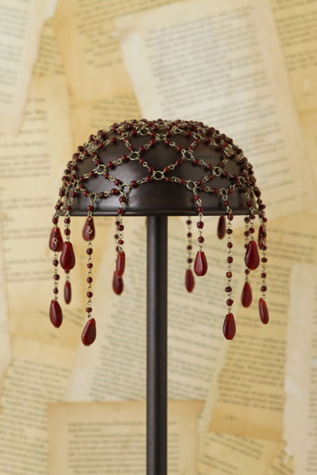 Free People Vintage Chainlink and Red Stone Headpiece in Vintage-Jewelry