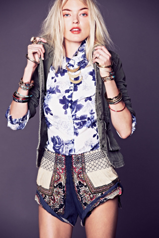Color Between Borders Smocked Skort