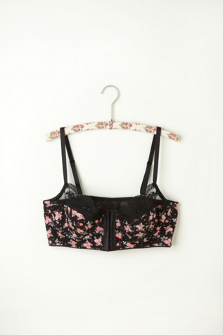 Printed Hook and Eye Bra