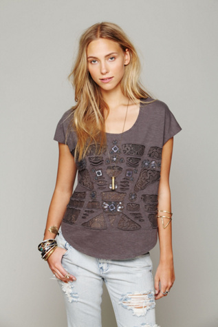 Cotton Slub Embroidered Tee
