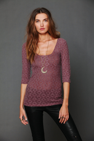 Brushed Lace Layering Top