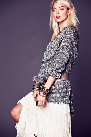 Free People Cotton Cowl Pullover in knit-sweaters
