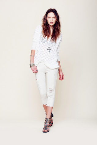 Free People Raw Hem Straight Crop
