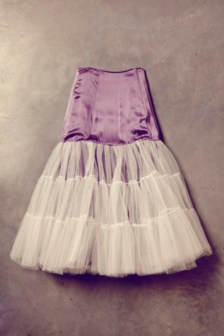 Vintage Satin and Tulle Skirt