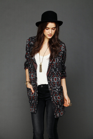 Patterned Sweater Blazer