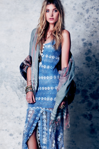 Free People Washed Out Textured Maxi in crochet-dresses