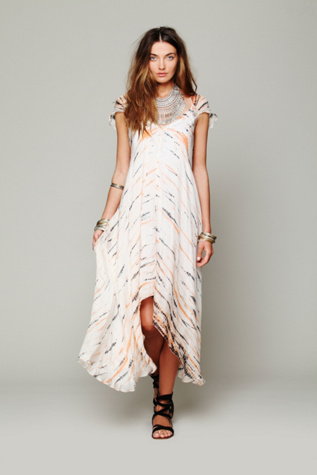 Tie Dye Cap Sleeve Maxi
