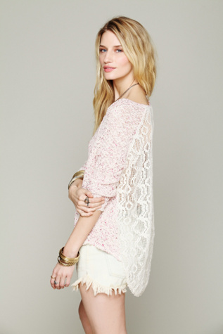 Lace Back Oversized Pullover