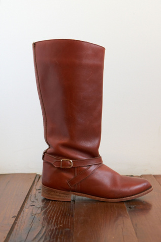 Free People Vintage Brown Leather Riding Boots in vintage-shoes