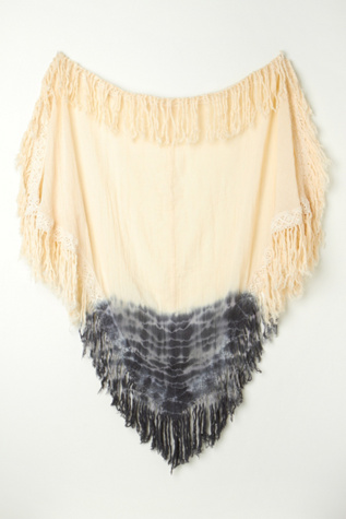 Jen's Pirate Booty Ombre Fringe Triangle Shawl in ponchos