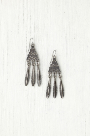 Chevron Feather Drop Earring