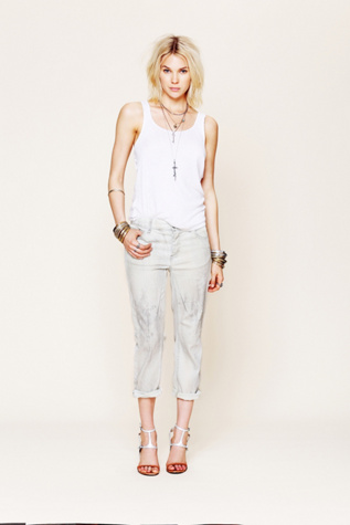 Chaser Boyfriend Crop in denim