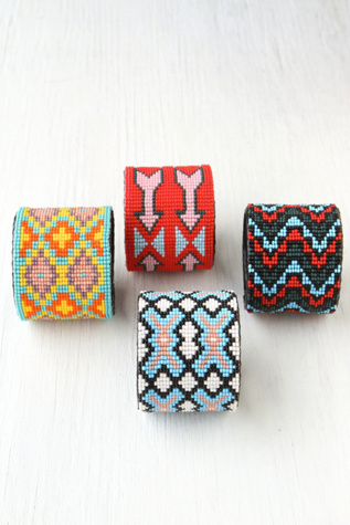 Beaded Design Large Cuff