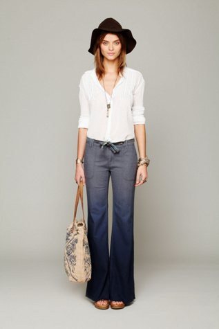 Ombre Linen Wideleg Pants