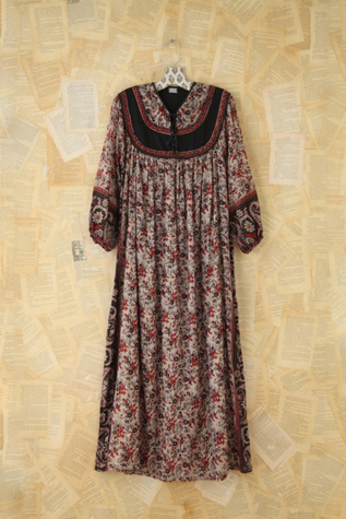 Free People Vintage Metallic Floral Printed Dress in Vintage-Dresses