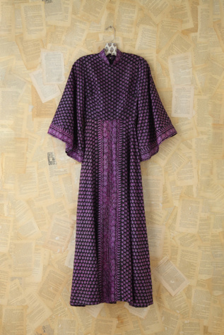 Free People Vintage Silk Patterned Indian Dress in Vintage-Dresses