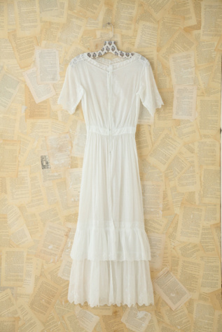 Free People Vintage White Cotton Maxi Dress in Vintage-Dresses