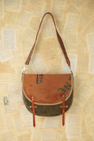 Free People Vintage Painted Leather Messenger Bag in vintage-handbags
