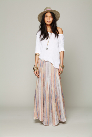 Bubble Gum Stripe Maxi in clothes-skirts