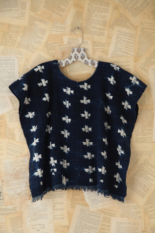 Free People Vintage Ghana Indigo Poncho in vintage-jackets