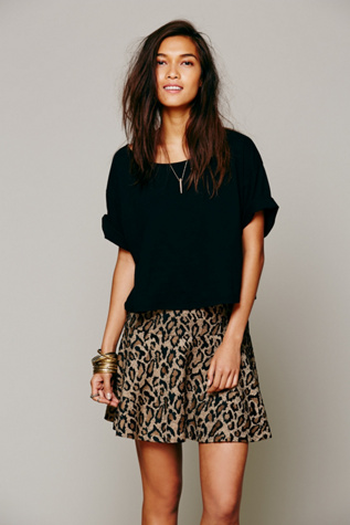 Free People Chenille Cheetah Skirt in skirts