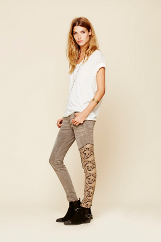 Free People Navarra Embroidered Relaxed Skinny