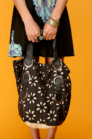 Eyelet Pop Flower Cinch Bag