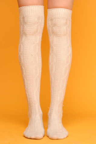 Cable Over-the-Knee Socks