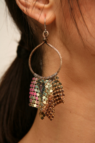 Metal Mesh Hoop Earrings