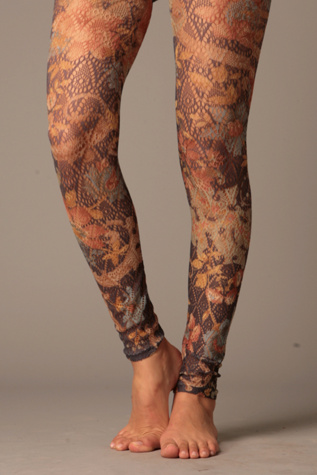Diamond Brocade Footless Tights