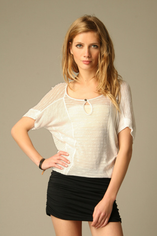 Sheer Striped Sand Dune Tee